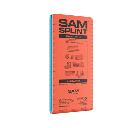 SAM® Splint, Standard Flatfold, Orange and Blue, 18in L x 4.25in W (ea)