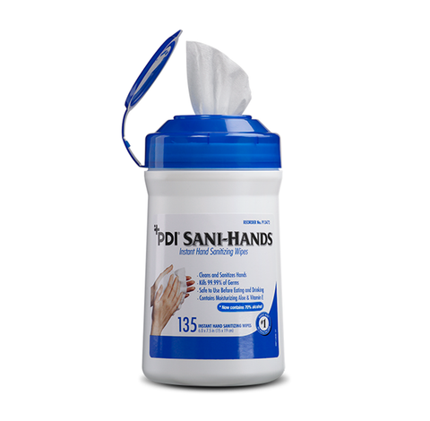 PDI Sani-Hands® Instant Hand Sanitizing Alcohol Wipes (135 Wipes per Container)