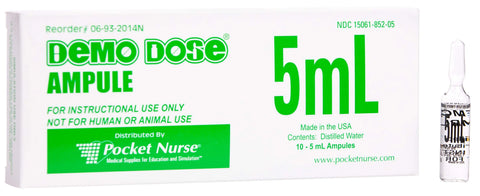 Demo Dose® Clear Training Ampules, 5mL (PK/10)